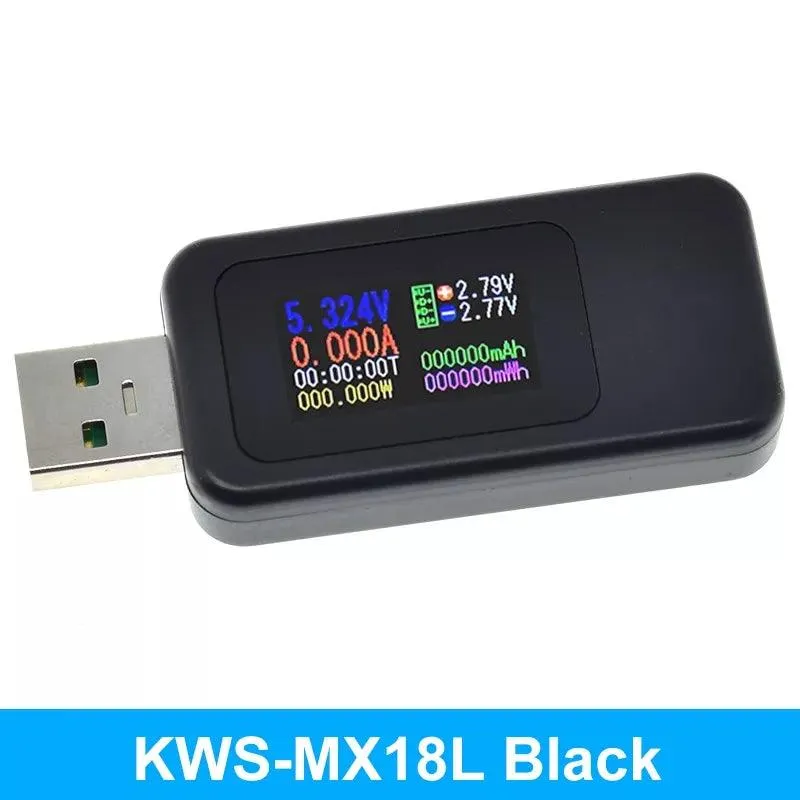 10-in-1 USB Digital Voltage and Current Tester with Power Bank Indicator