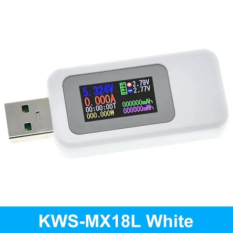 10-in-1 USB Digital Voltage and Current Tester with Power Bank Indicator