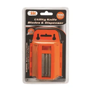 100 Standard Utility Knife Blades Box Cutter Razor Safety Dispenser Replacement