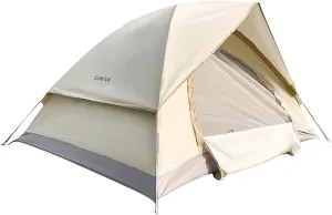 2-3 Person Camping Tent with Removable Rainfly, Double Layer, Easy Setup, Lightweight Dome Tent for Traveling, Hiking, Fishing, Picnic and Backyard Camping, Beige