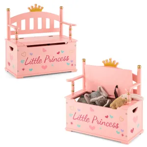 2-in-1 Kids Toy Chest and Bench with Safety Hinge