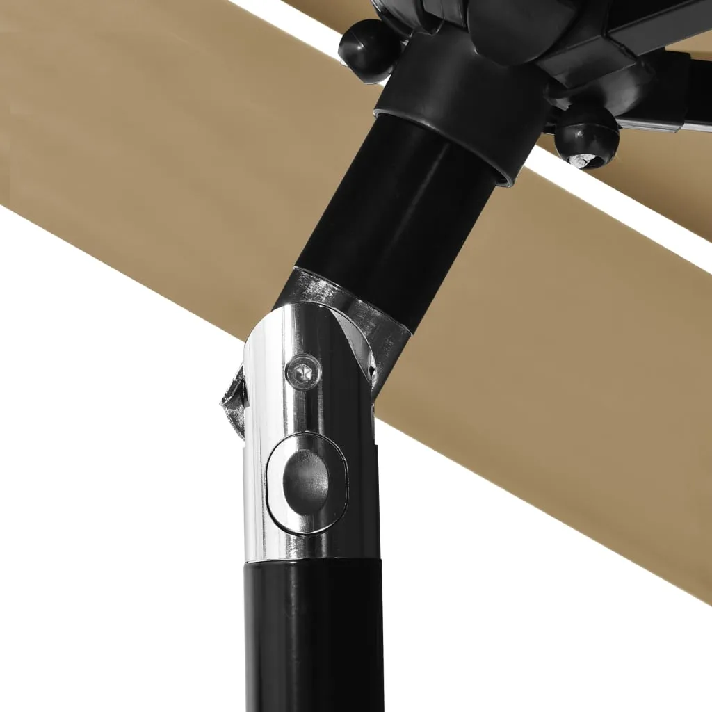 3-Tier Parasol with Aluminium Pole Taupe 2.5 m