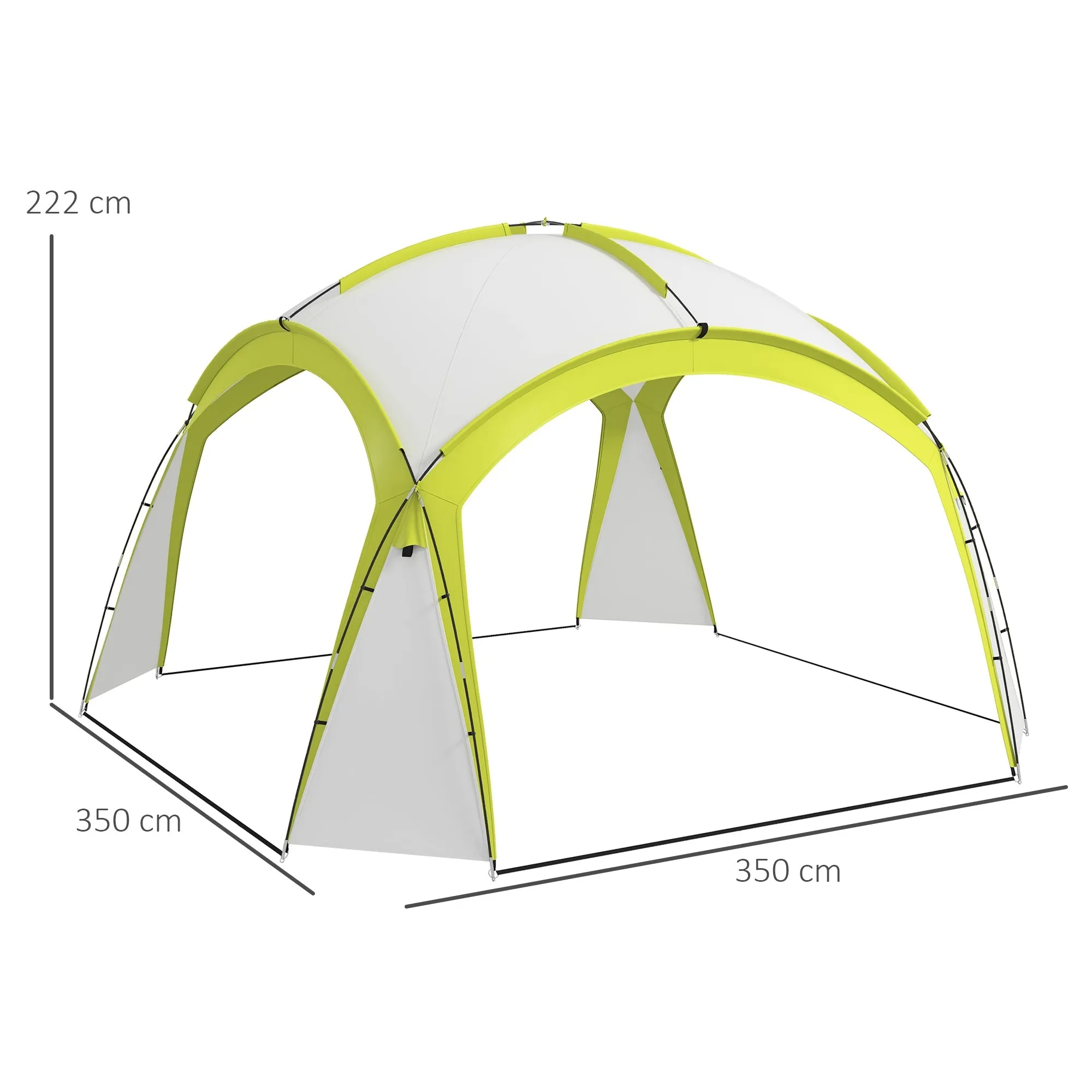 3.5 x 3.5M Camping Gazebo Outdoor Event Shelter Dome Tent Garden Sun Shelter Patio Spire Arc Pavilion Camp Sun Shade Green