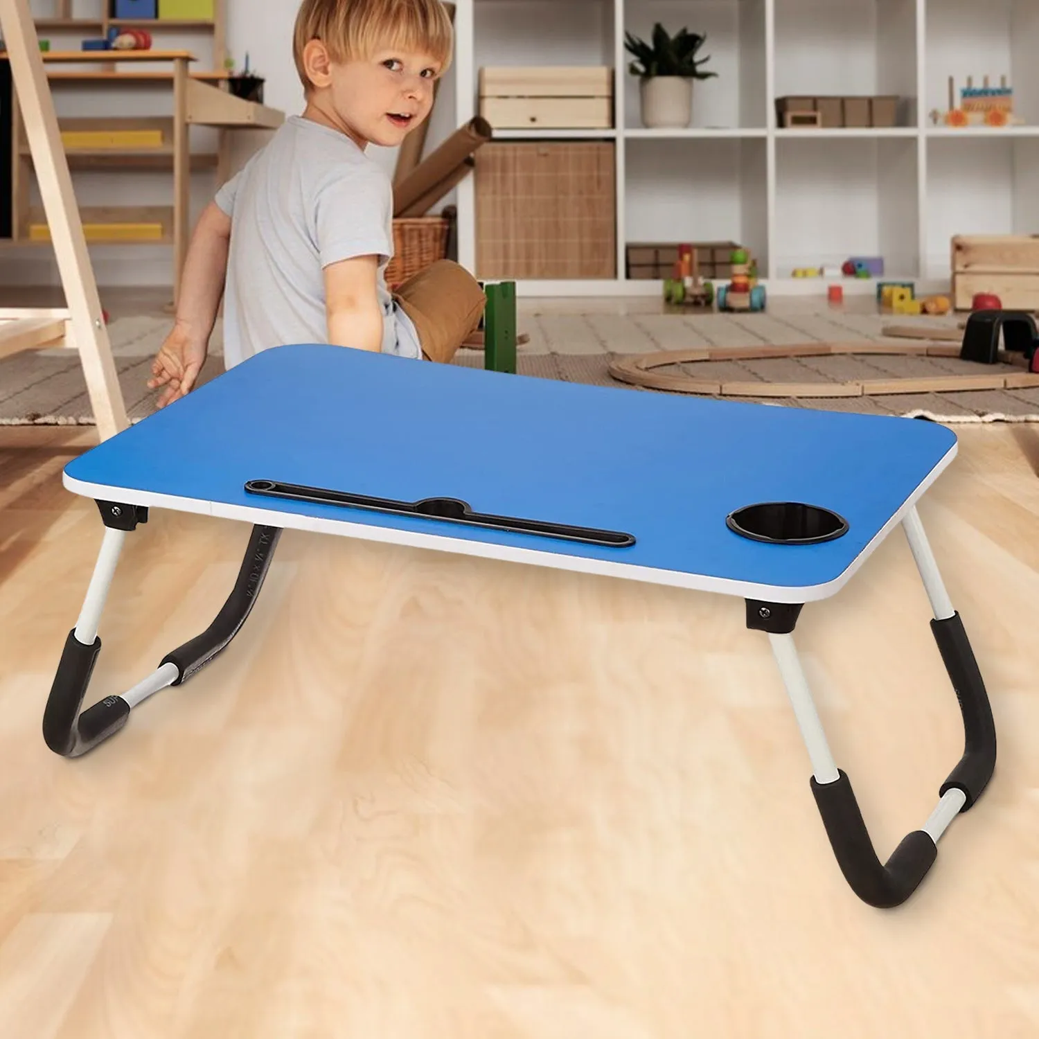 4492Multi-Purpose Laptop Desk for Study and Reading with Foldable Non-Slip Legs Reading Table Tray, Laptop Table, Laptop Stands, Laptop Desk, Foldable Study Laptop Table