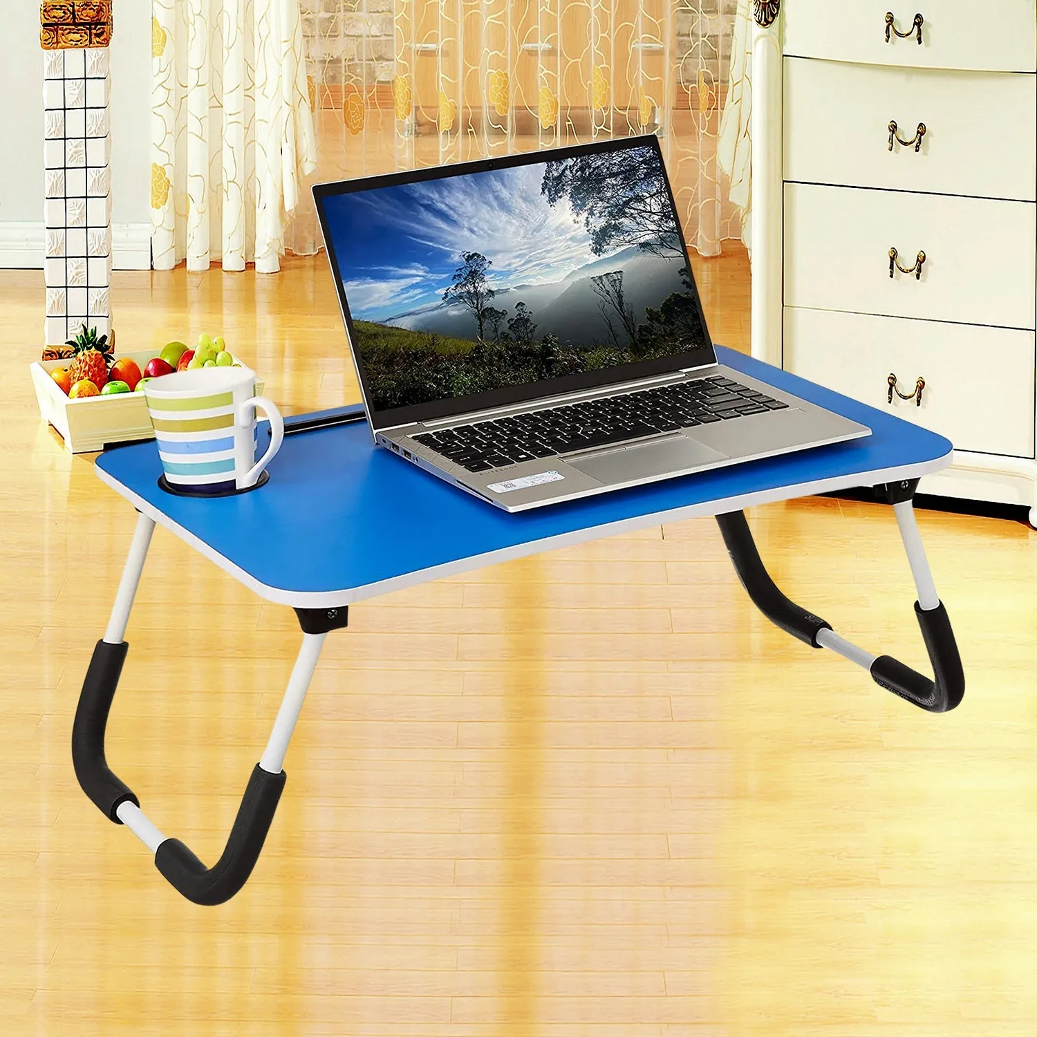 4492Multi-Purpose Laptop Desk for Study and Reading with Foldable Non-Slip Legs Reading Table Tray, Laptop Table, Laptop Stands, Laptop Desk, Foldable Study Laptop Table