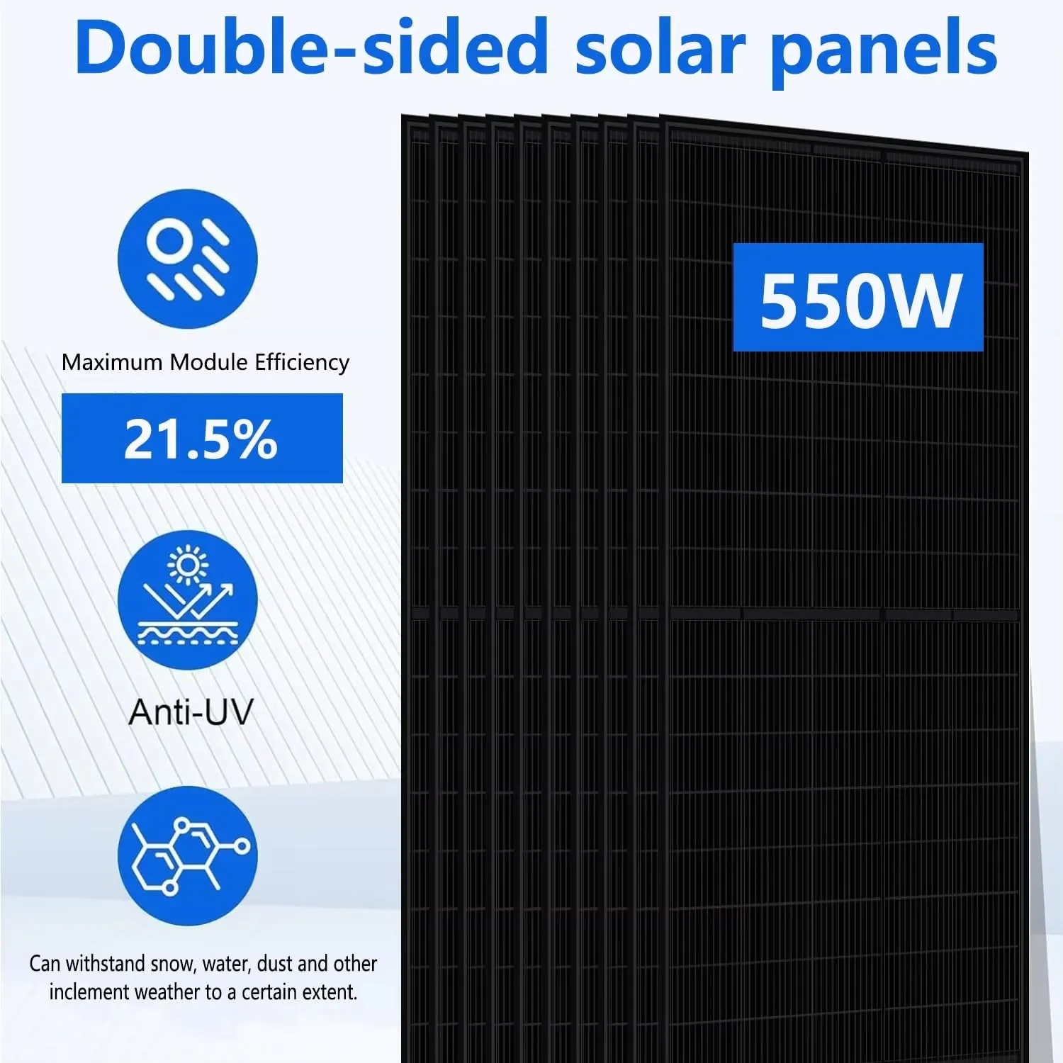 6KW Hybrid Solar Power System Complete Kit 555W*10 Pcs Solar Panel   6Kw Hybrid Inverter  16Kwh Battery