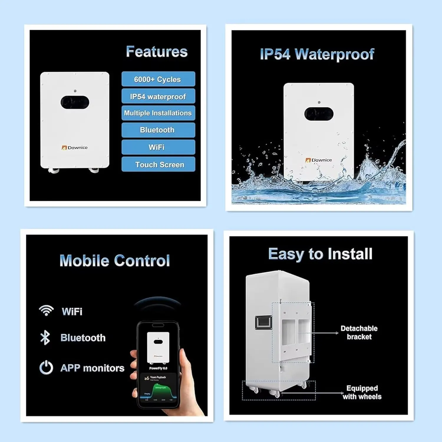 6KW Hybrid Solar Power System Complete Kit 555W*10 Pcs Solar Panel   6Kw Hybrid Inverter  16Kwh Battery