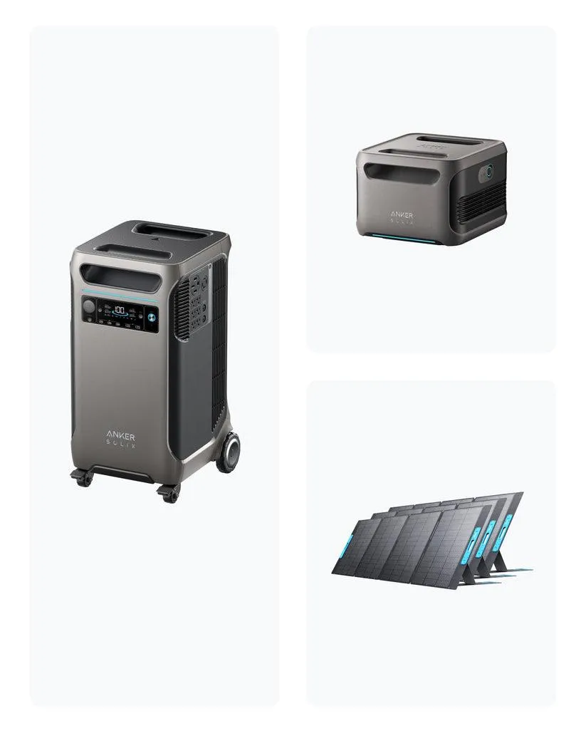 Anker SOLIX F3800   Anker SOLIX BP3800 Expansion Battery   400W Solar Panel