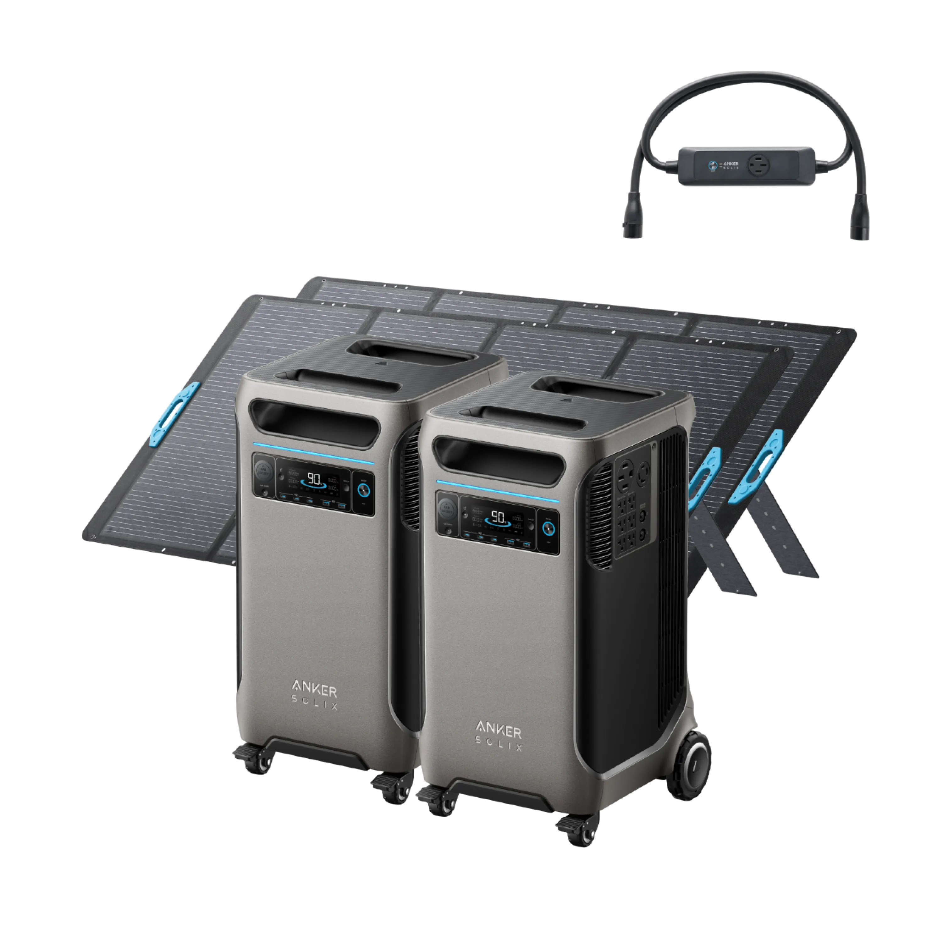 Anker Solix F3800*2 Double Power Hub 2 *405W Rigid Solar Panels   FREE Protective Cover Bag