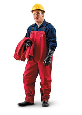 Ansell Large Red Sawyer-Tower CPC Polyester Gore Chemical Splash Bib Overalls
