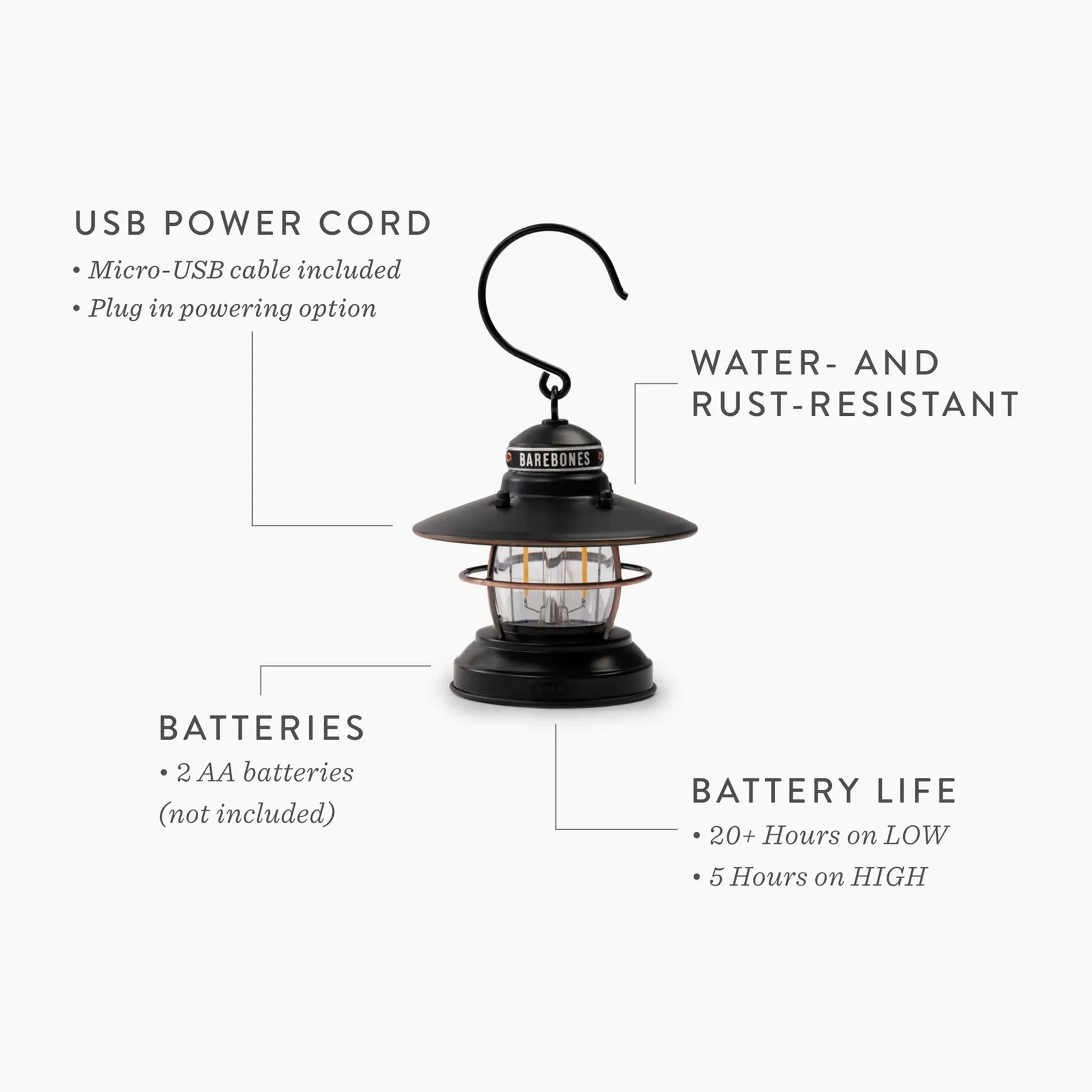 Barebones Edison Mini Lantern - Copper
