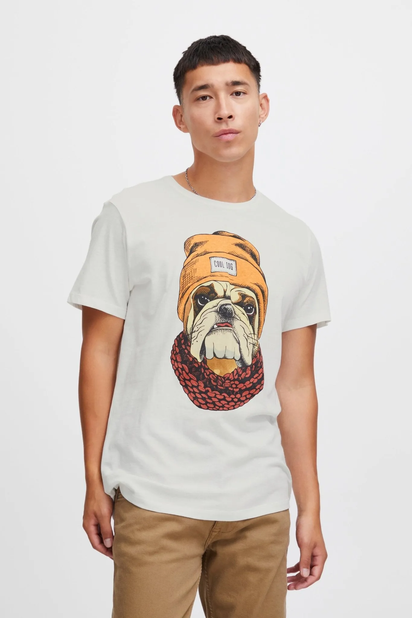 Blend He Tee - Snow White Dog Print