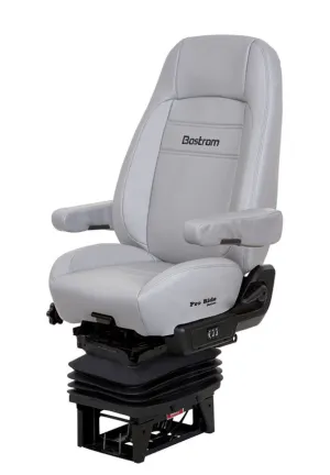 Bostrom Pro Ride Truck Seat in Gray Ultra-leather with Dual Arms