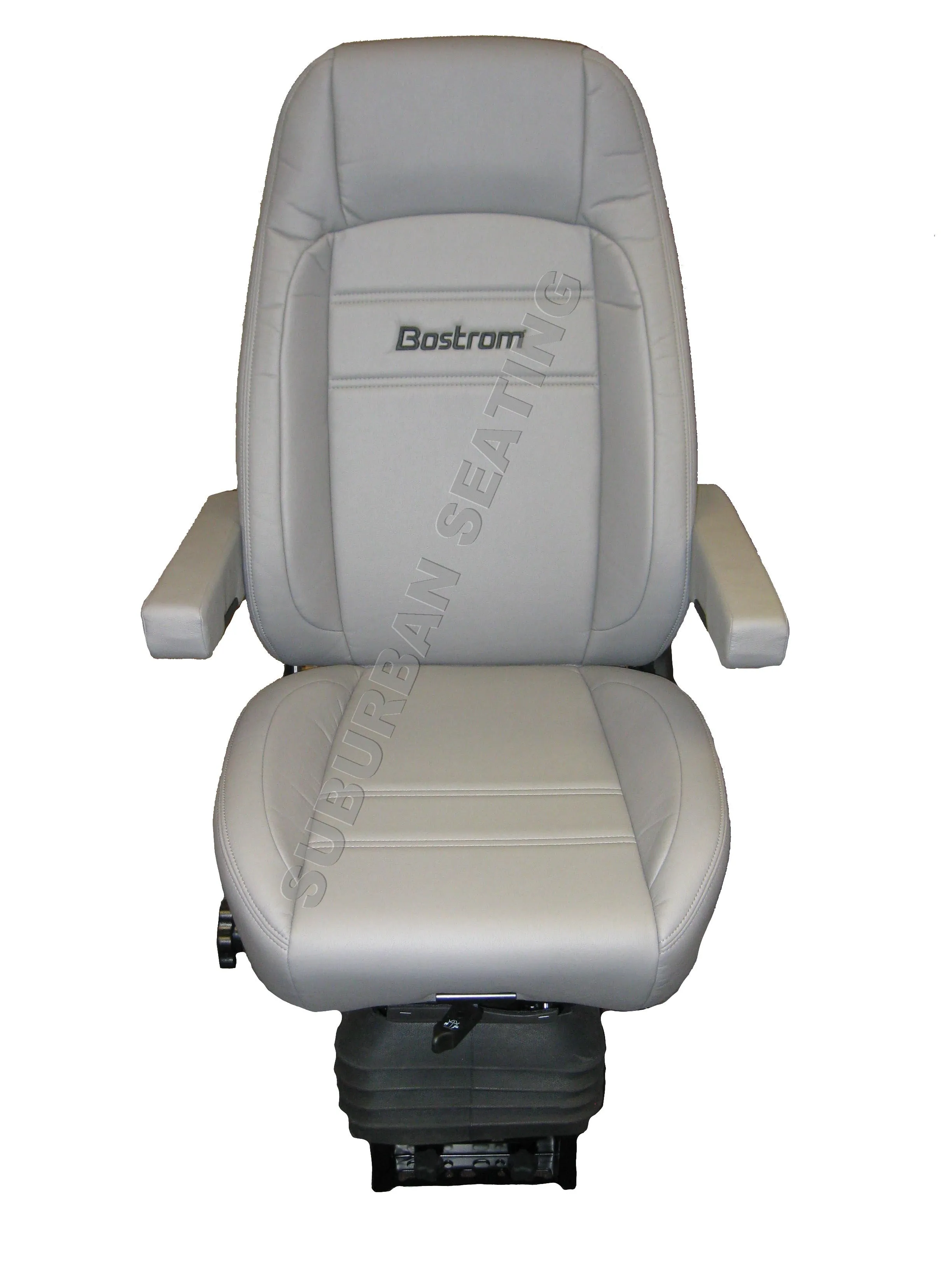 Bostrom Pro Ride Truck Seat in Gray Ultra-leather with Dual Arms