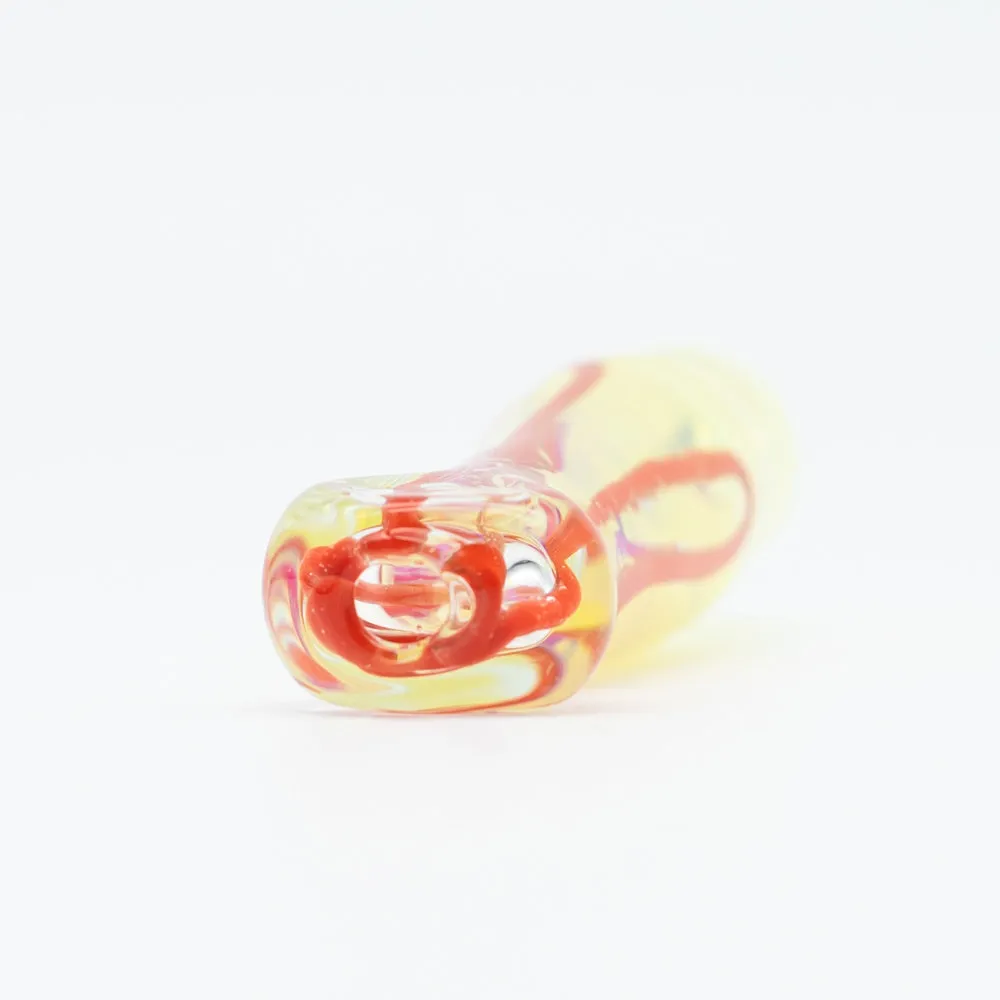 Cloudy Skies Glass Snorter - White & Red