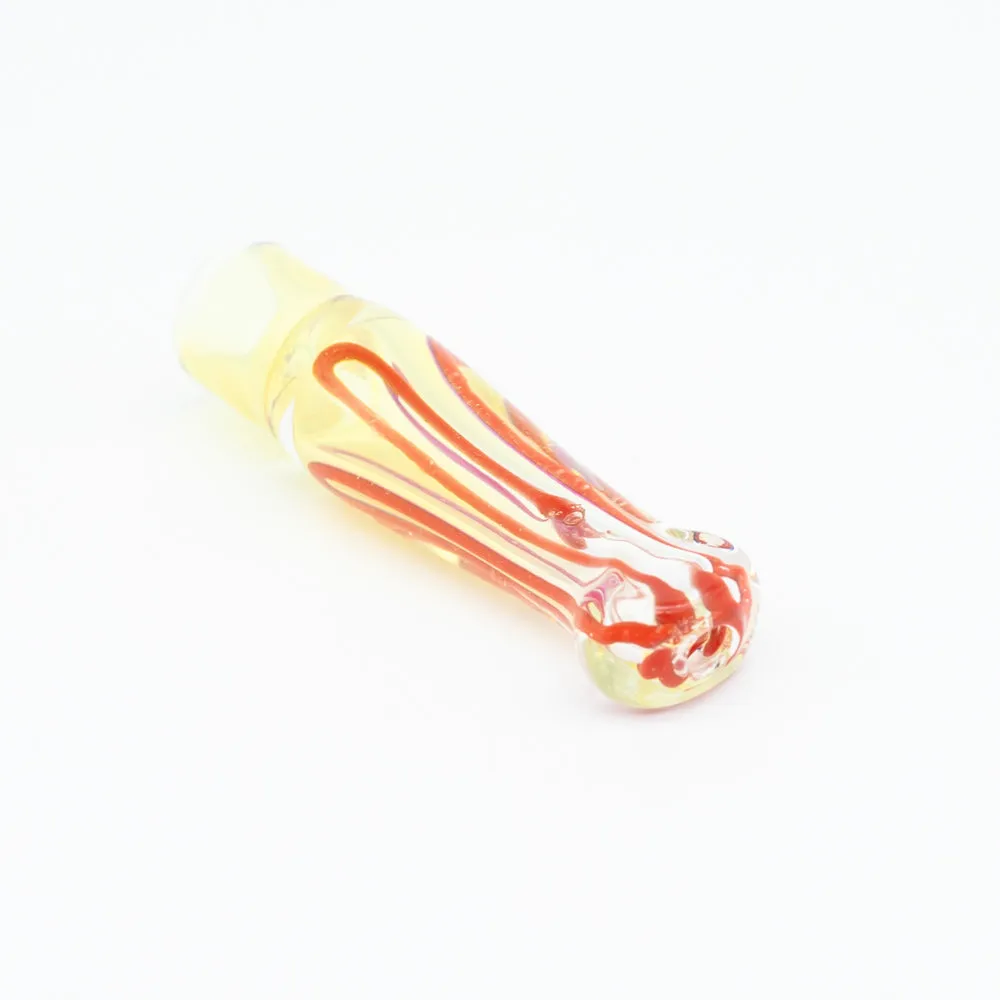 Cloudy Skies Glass Snorter - White & Red