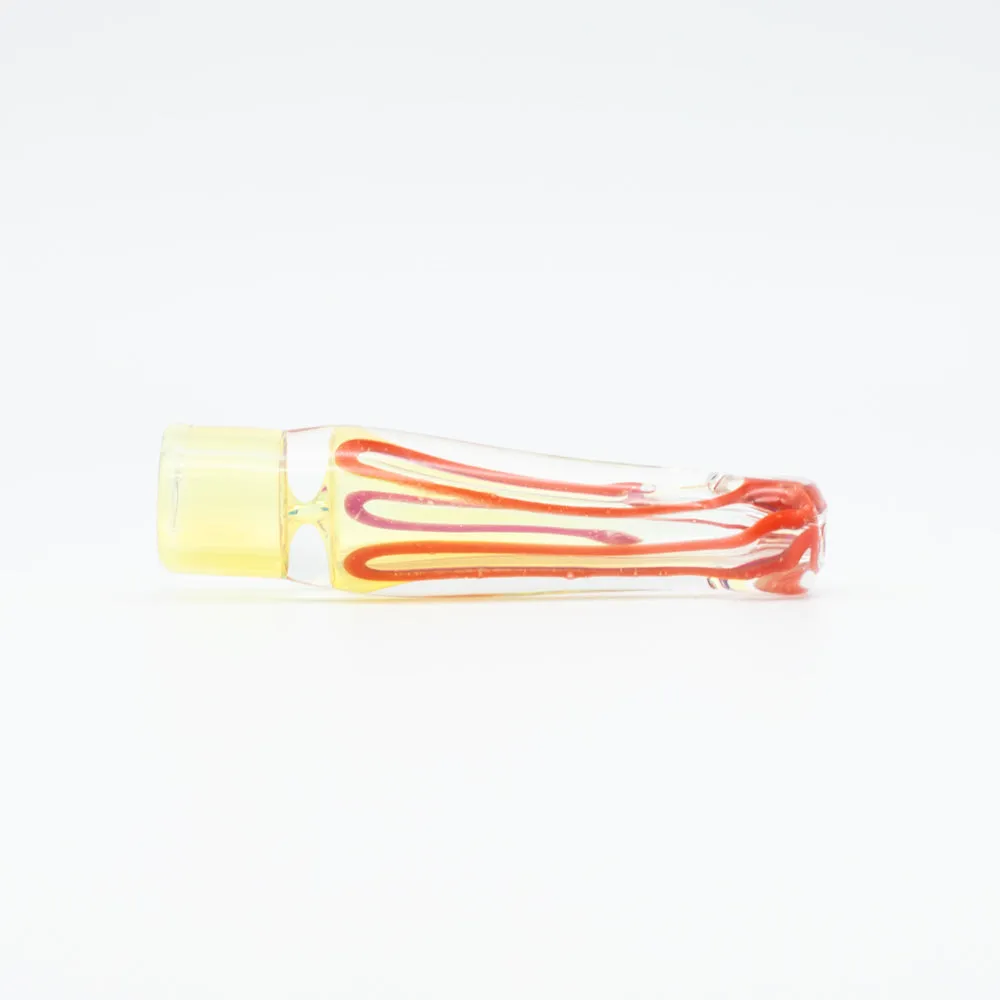Cloudy Skies Glass Snorter - White & Red