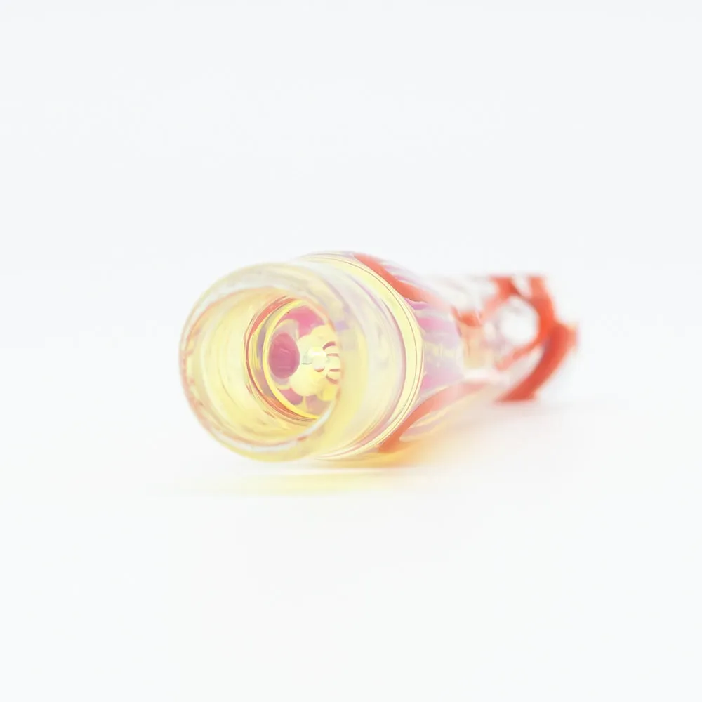 Cloudy Skies Glass Snorter - White & Red