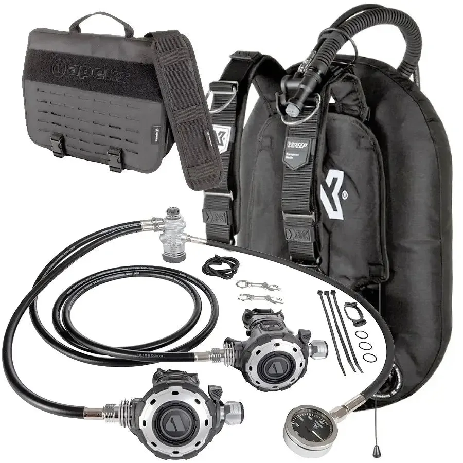 DIR Apeks XDeep Deluxe Starter Package -  Zeos Deluxe Wing   MTX-RC Long Hose Regulator