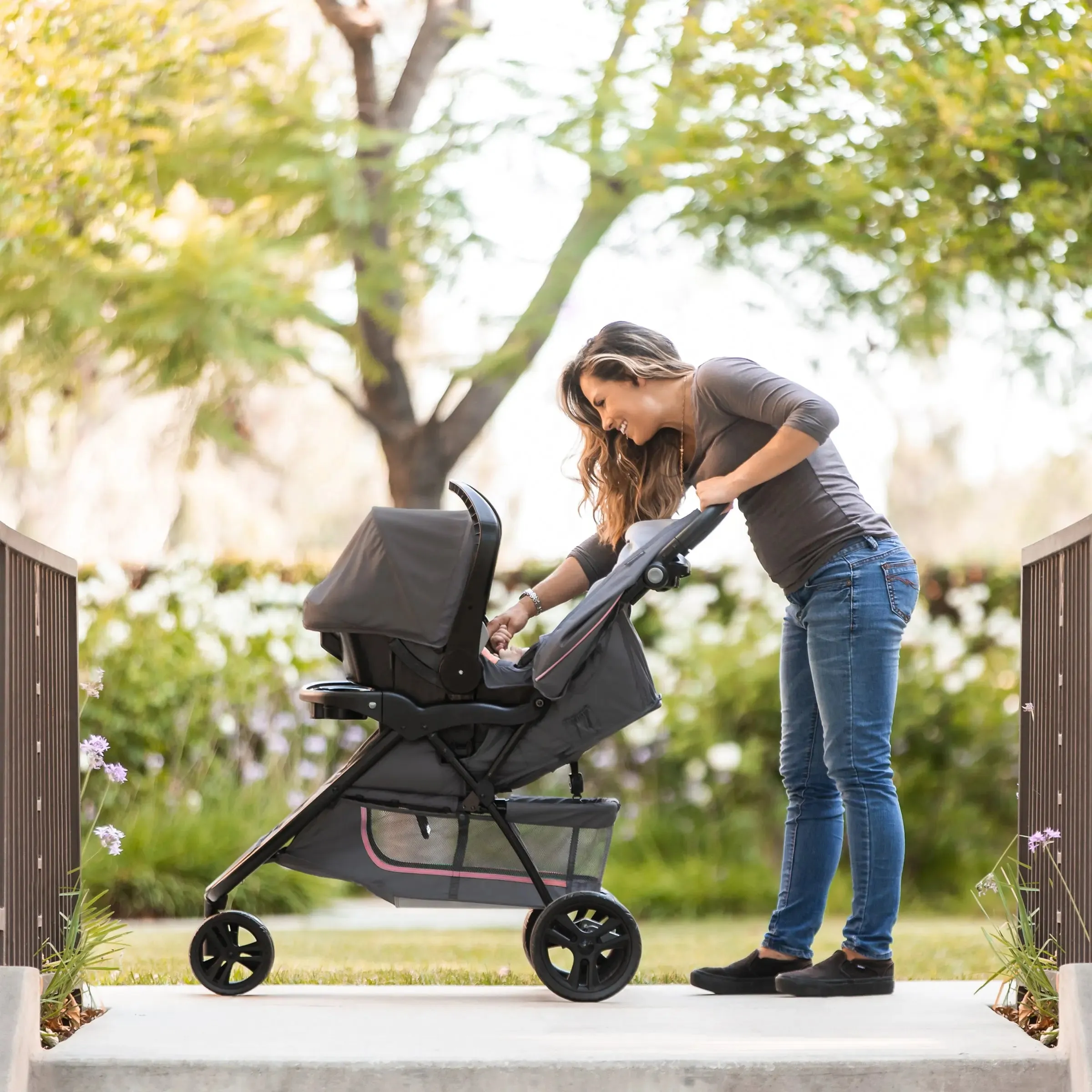 EZ Ride Stroller Travel System with EZ-Lift™ Infant Car Seat - Flamingo Pink