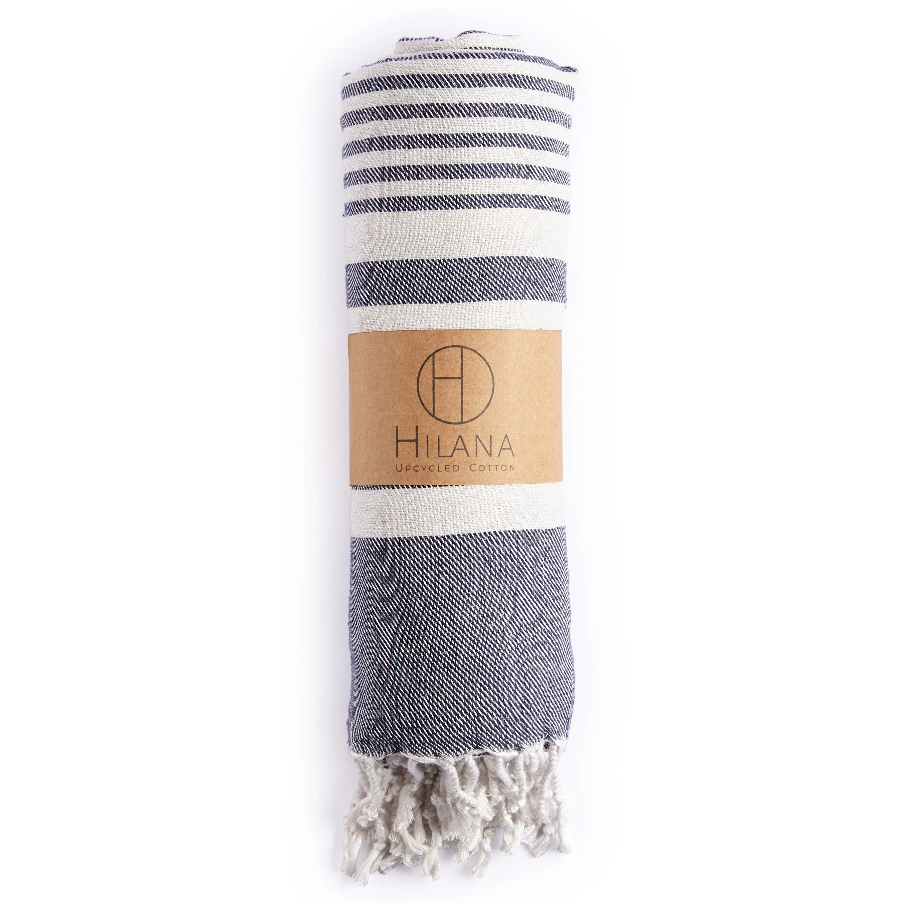 Fethiye Striped Blanket Throw - Blue by Eco Hilana