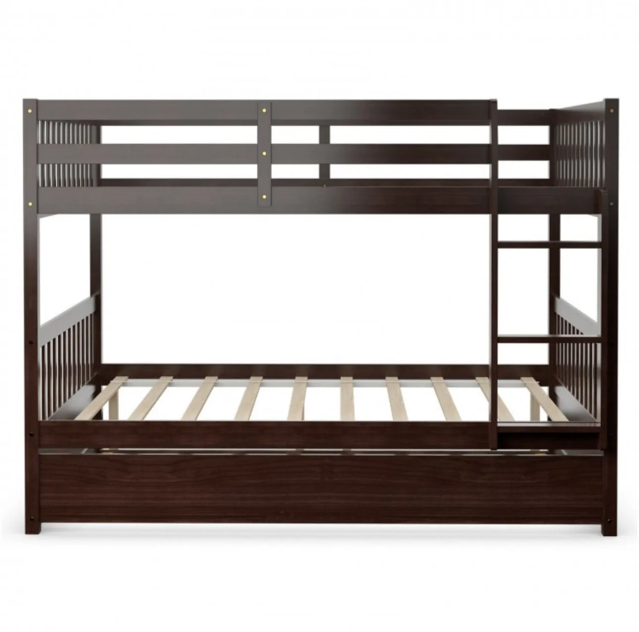 Heavy Duty Full Over Bunk Bed  Platform Bed With Solid Ladder | Sturdy Pine Wood Frame | 2 Full Bunk Beds In 1