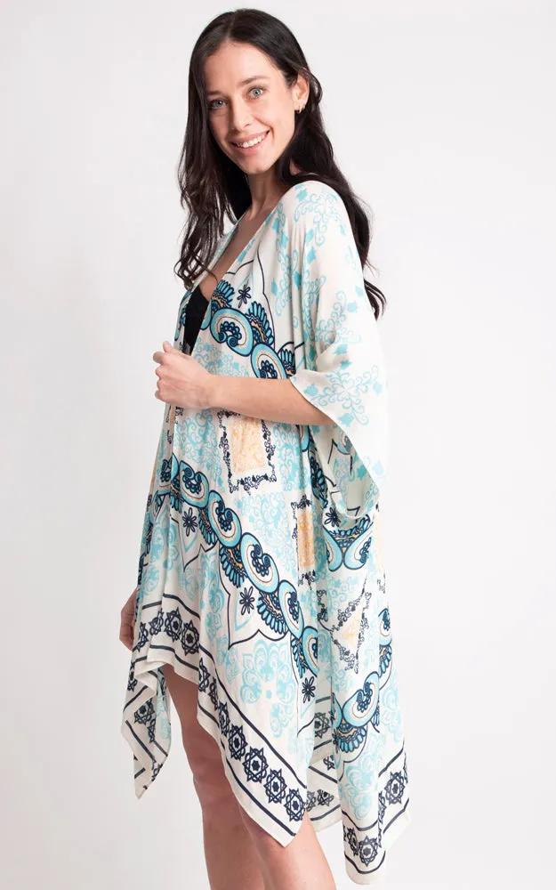 JP2122 Multi Pattern Design Cover Up Kimono