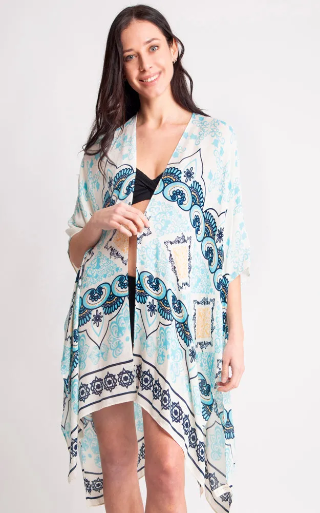 JP2122 Multi Pattern Design Cover Up Kimono