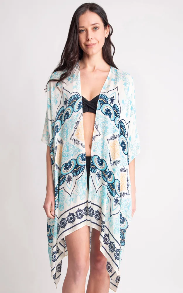 JP2122 Multi Pattern Design Cover Up Kimono
