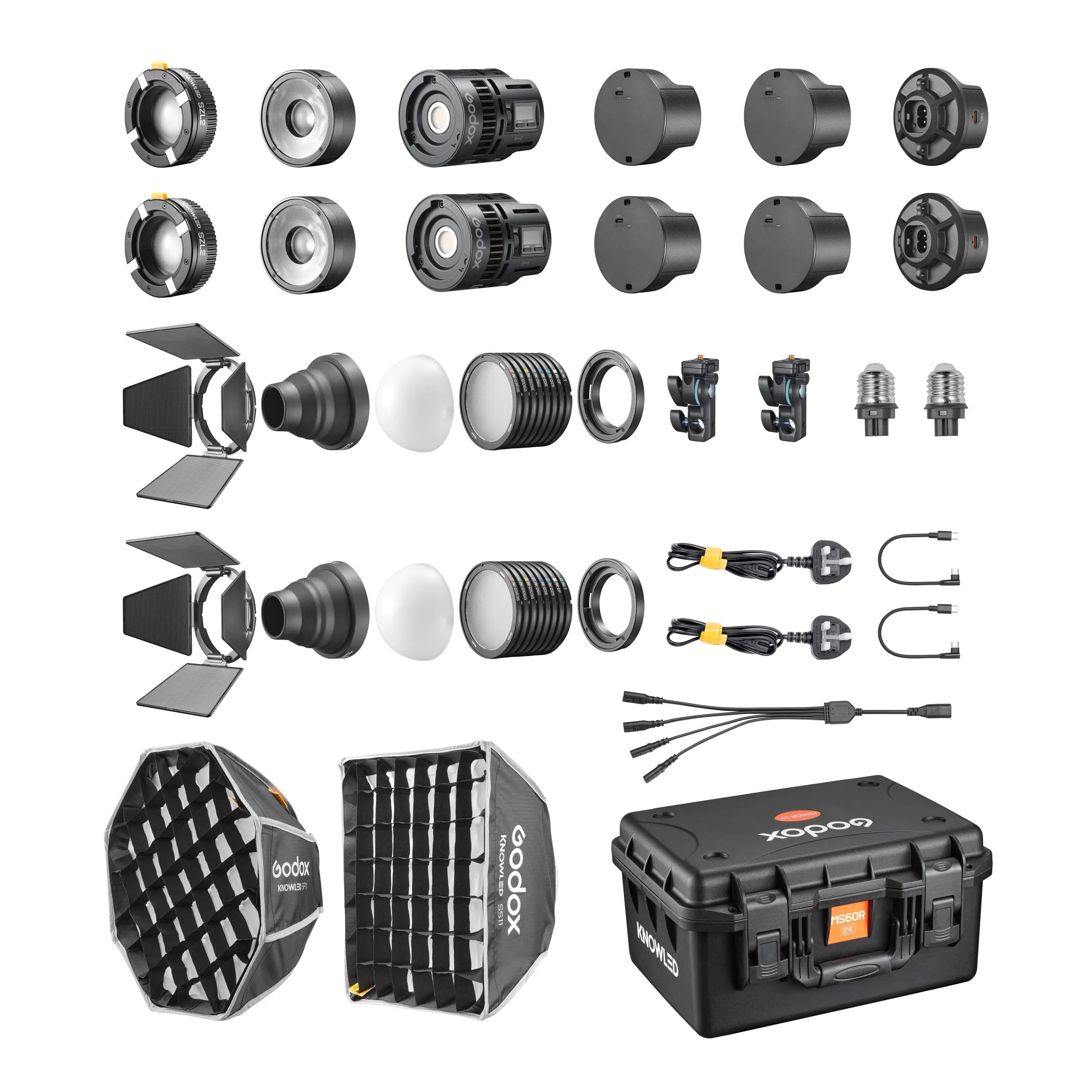 KNOWLED MS60Bi 2K Super Compact Bi-Colour LED Video Light Twin Kit