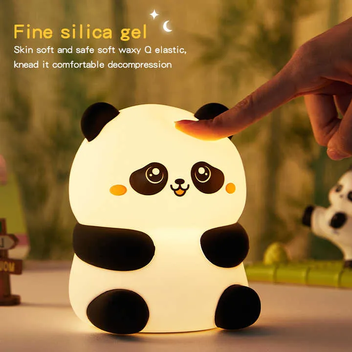 LED لغرفة الأطفال مصباح باندا محمول  LED Lamp for Kids Room Portable Warm