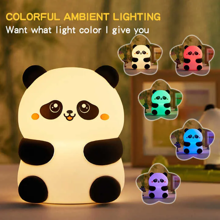 LED لغرفة الأطفال مصباح باندا محمول  LED Lamp for Kids Room Portable Warm