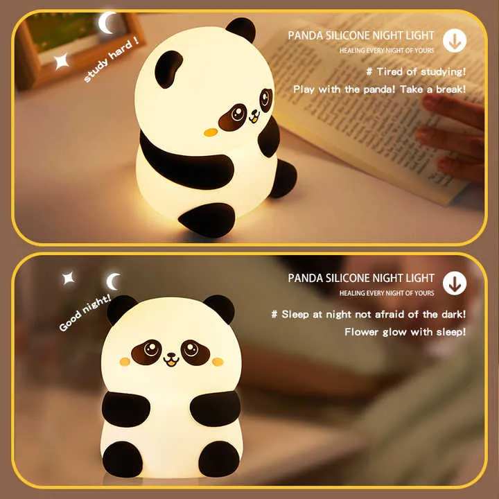 LED لغرفة الأطفال مصباح باندا محمول  LED Lamp for Kids Room Portable Warm