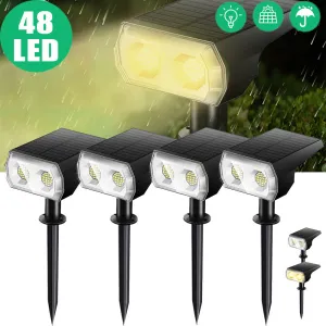 LED Solar Light Outdoors Solar Panel Lamp Landscape Spotlights Waterproof Street 48 LED Lights for Garden Yard Patio Decoration