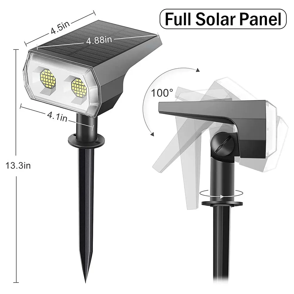LED Solar Light Outdoors Solar Panel Lamp Landscape Spotlights Waterproof Street 48 LED Lights for Garden Yard Patio Decoration
