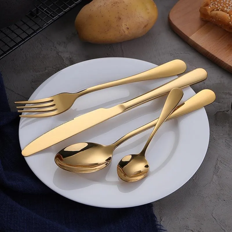 Luxury Golden Stainless Steel Cutlery Set