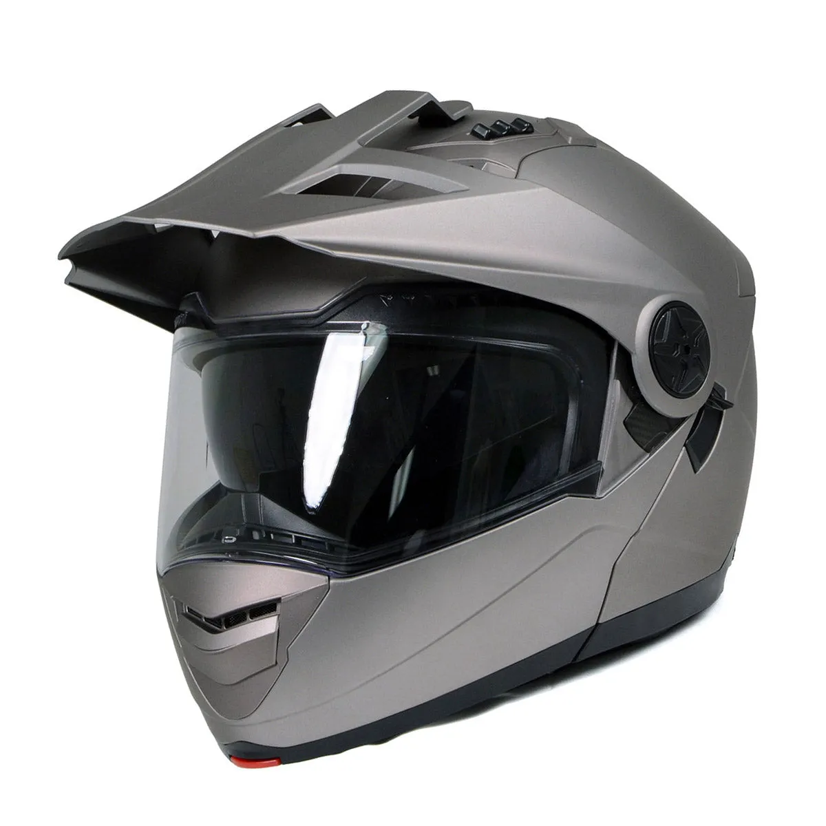 Milwaukee Helmets Gloss Black Ominous Dual Sport Advanced Motorcycle Modular Helmet for Men and Women DOT Approved MPH9821DOT