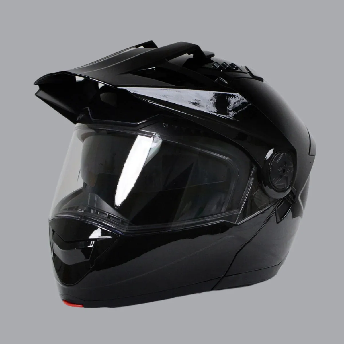 Milwaukee Helmets Gloss Black Ominous Dual Sport Advanced Motorcycle Modular Helmet for Men and Women DOT Approved MPH9821DOT