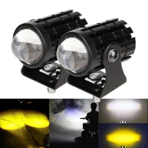Motorcycle LED Headlight Mini Driving Light Universal Dual Color Spotlights for Motorbike Truck Trailer Off-road Moto Accessorie