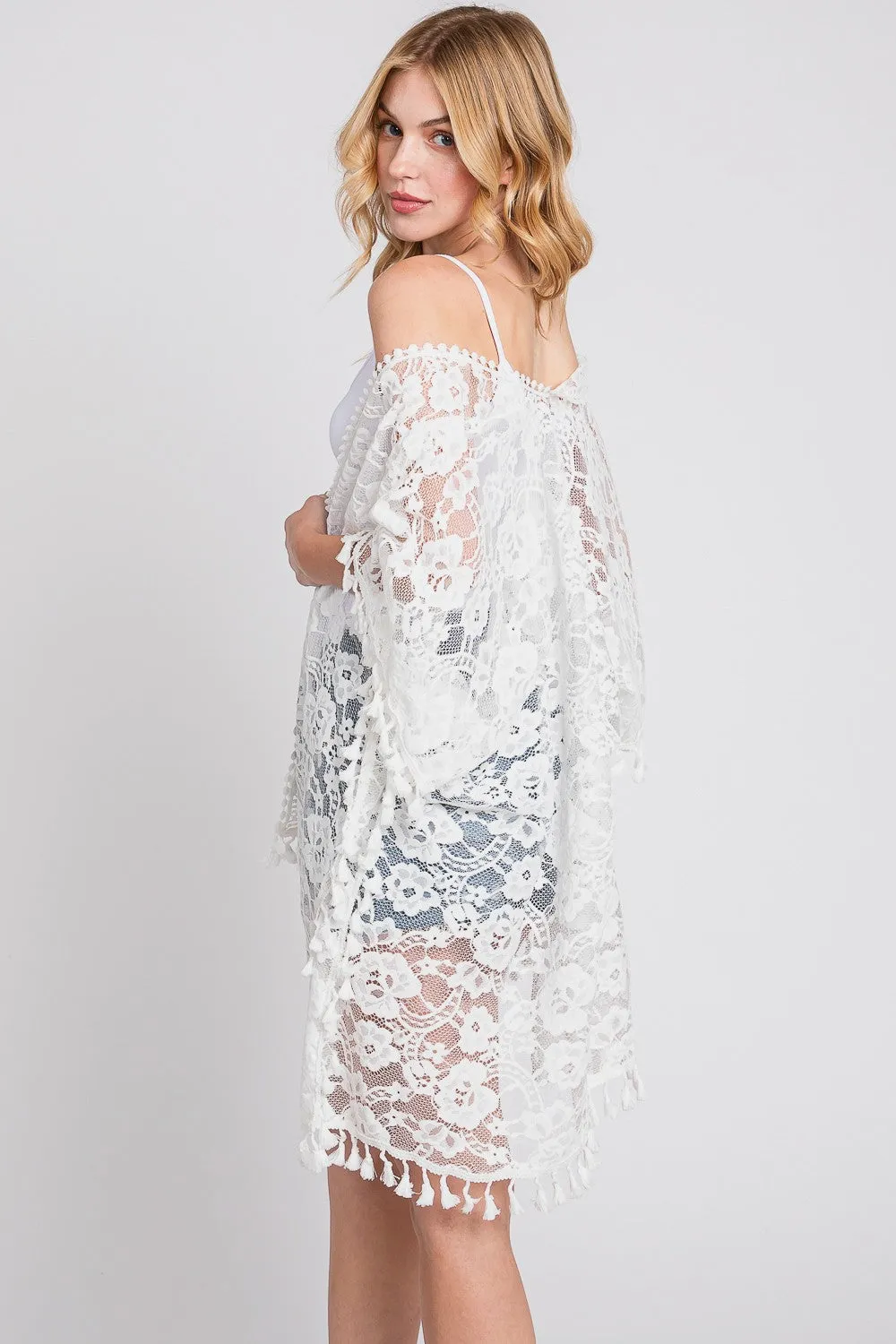 MS0340 FLOWER PATTERN CROCHET LACE COVER-UP