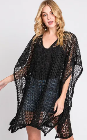 MS0340 FLOWER PATTERN CROCHET LACE COVER-UP
