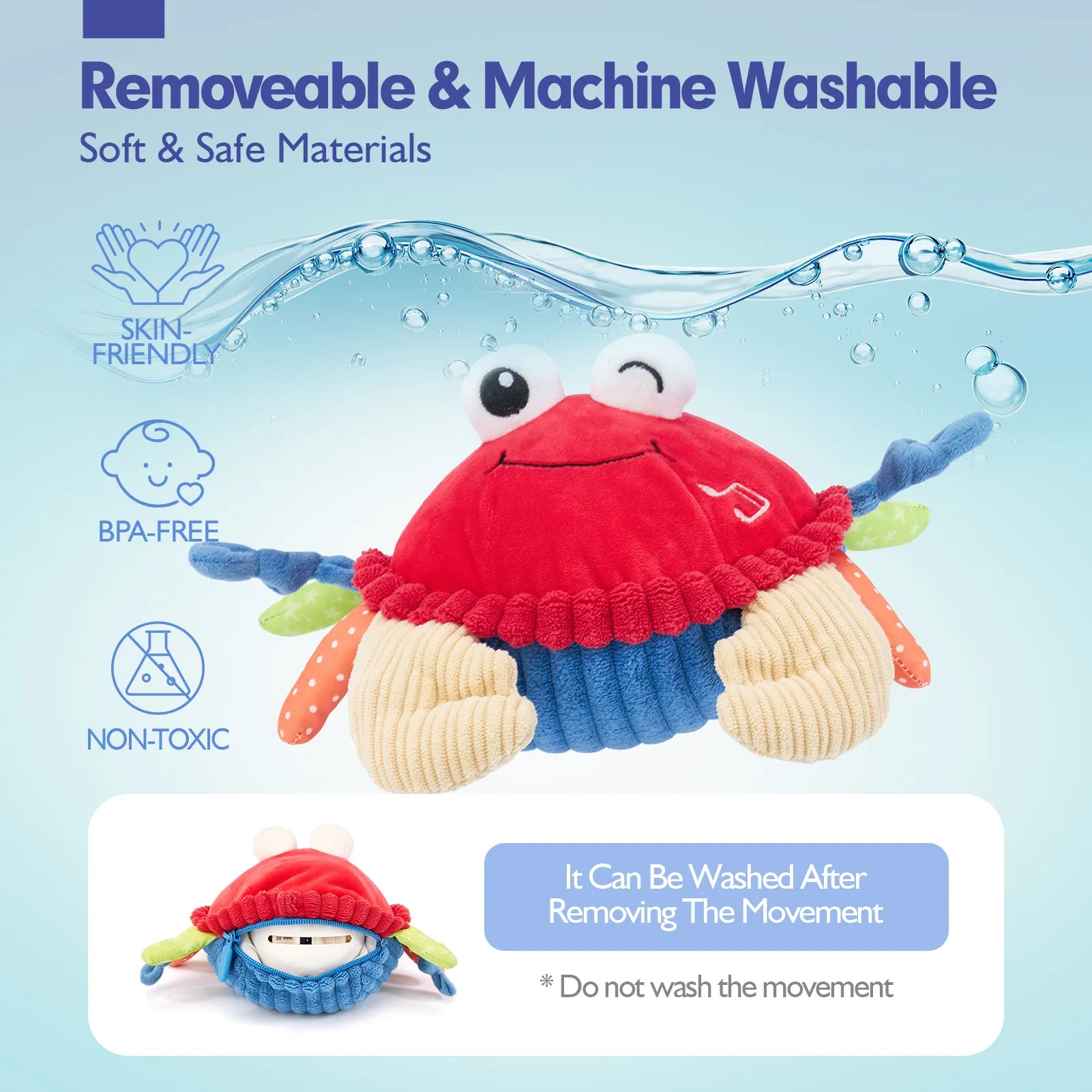 Musical Dancing Crab Sensory Toy for 12-18 Months