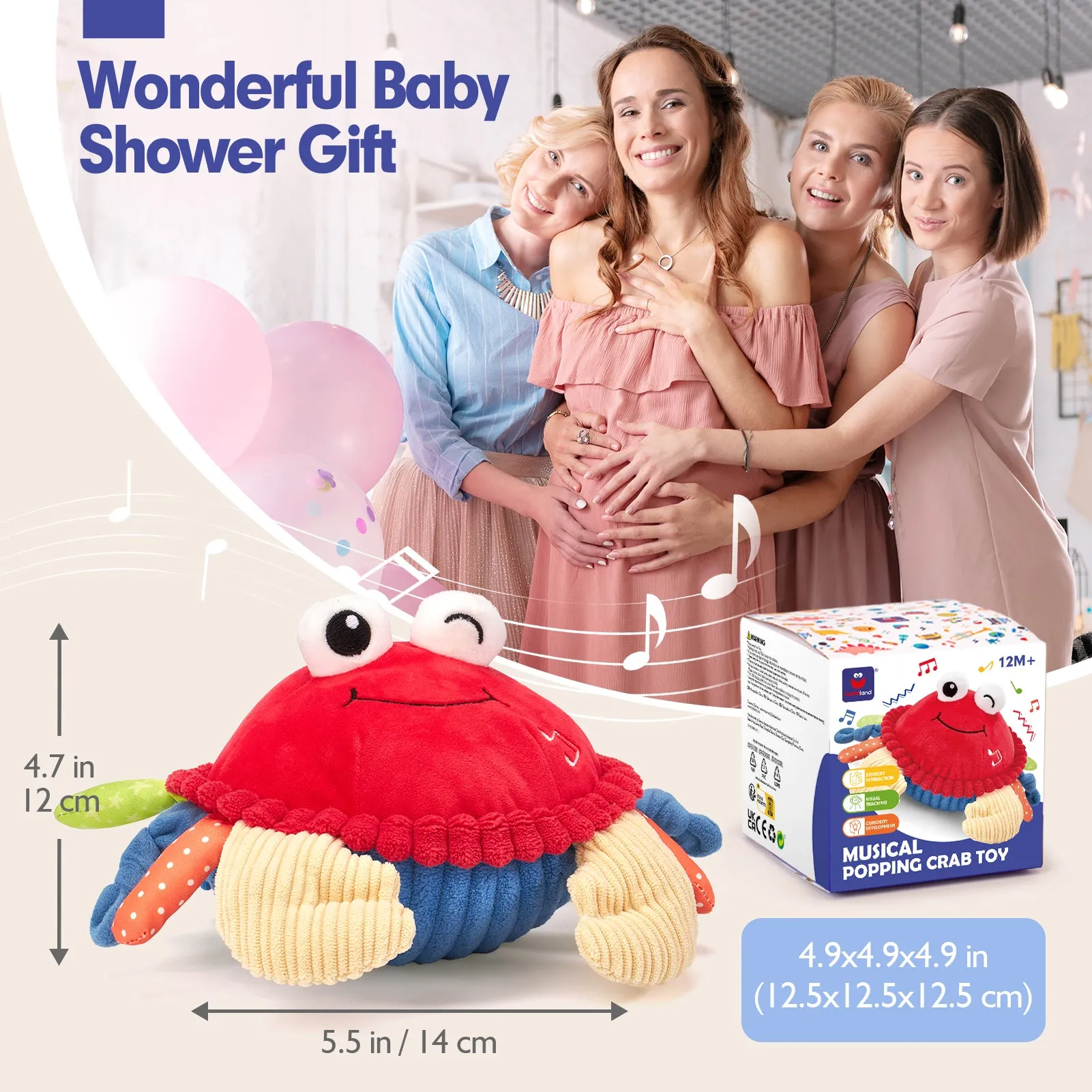 Musical Dancing Crab Sensory Toy for 12-18 Months