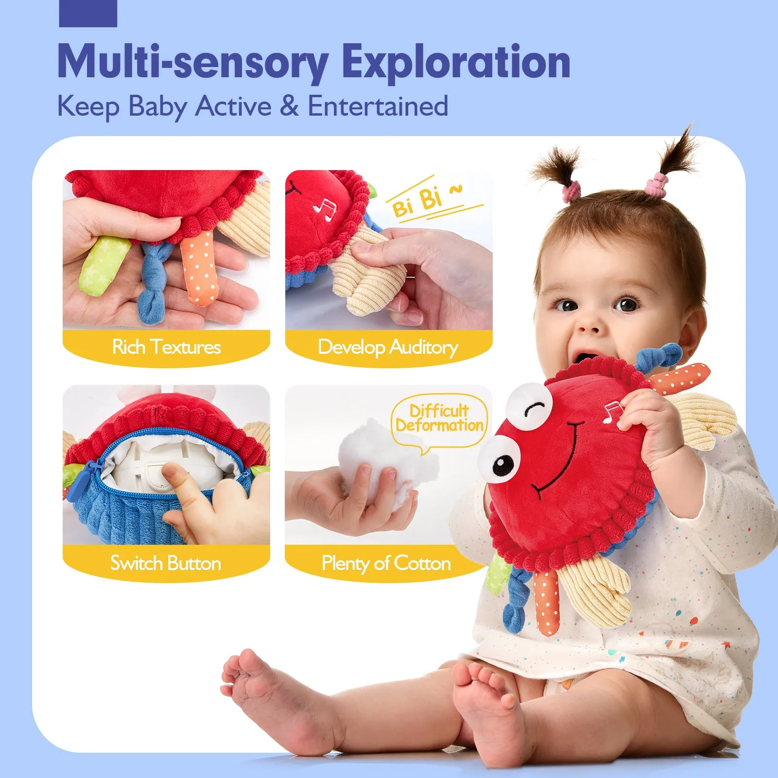 Musical Dancing Crab Sensory Toy for 12-18 Months