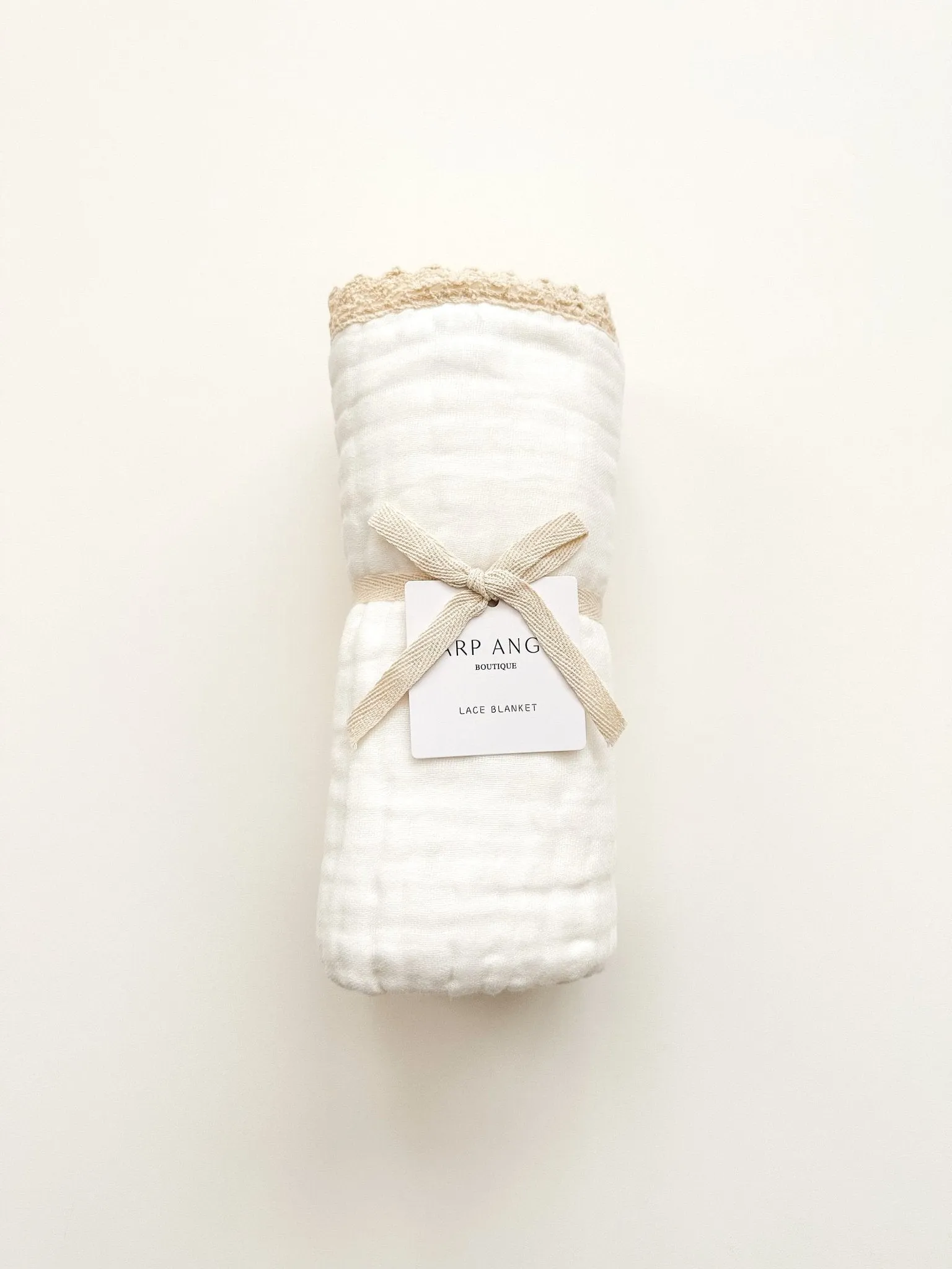 Muslin 6-Layer Blanket - Cream Lace