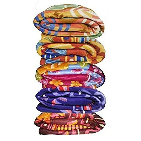 Nivasam Polar Fleece Blanket Super Soft Light Weight, Micro Fleece All Season, Dohar, Ac Blanket, Travel Blanket Multicolour, Set of 10 (5 Solid   5 Printed) (Single Bed)