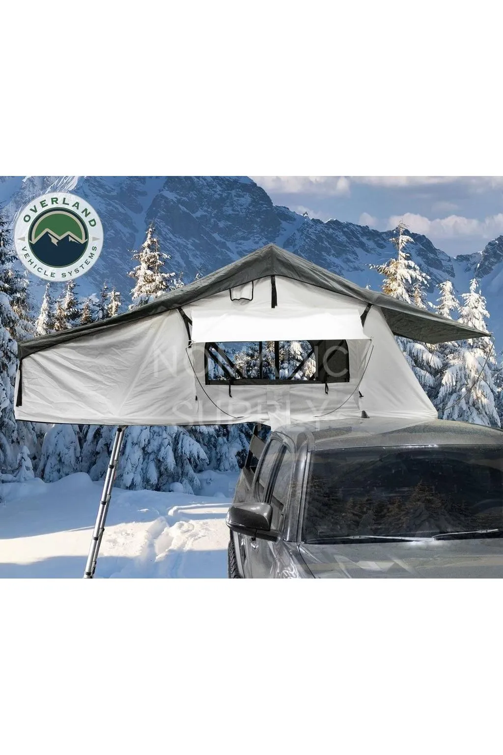 Overland Vehicle Systems Nomadic Rooftop Tent Extended 3 Person w/ Annex (Arctic White)