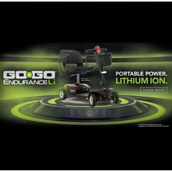 Pride Mobility Go-Go Endurance Li Travel Mobility Scooter
