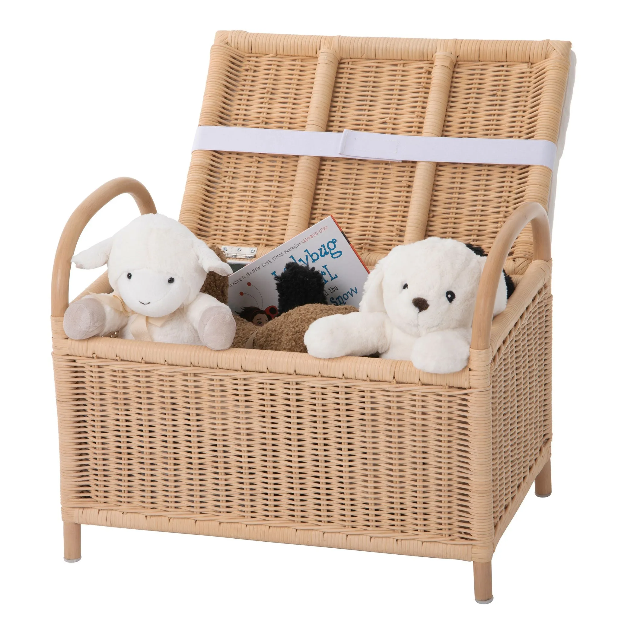 Rattan Trunk Bench with Removable Seat Cushion and Underseat Storage - Small, For Kids