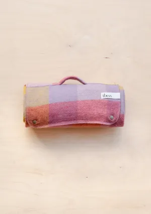 Recycled Wool Small Picnic Blanket in Lilac Gradient Gingham